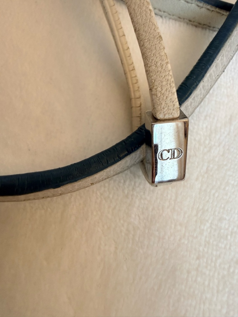Dior Women’s White Perforated Tote Bag with Blue Interior - Picture 11 of 11